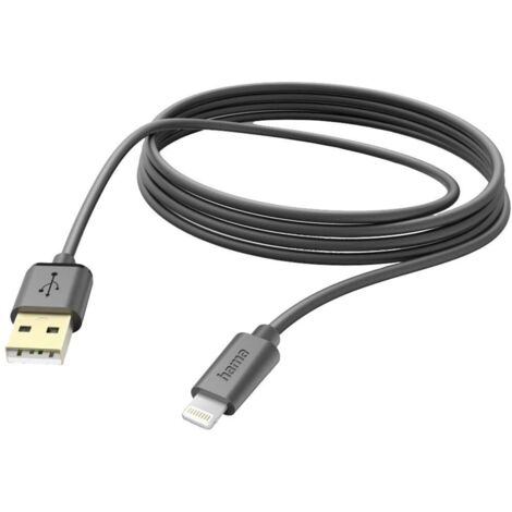 Hama Câble de charge USB USB 2.0 Connecteur Lightning , USB-A mâle 3.00 m noir 00201582