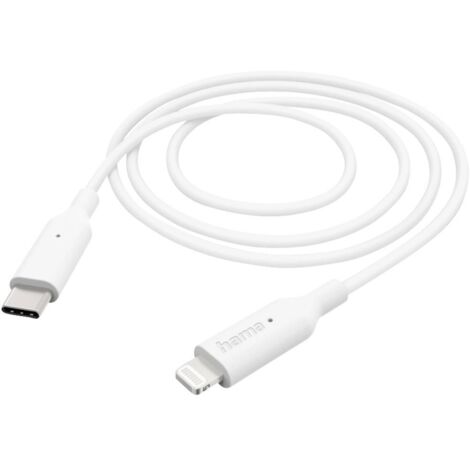 Hama Câble de charge USB USB 2.0 Connecteur Lightning , USB-C® mâle 1.00 m blanc 00201598