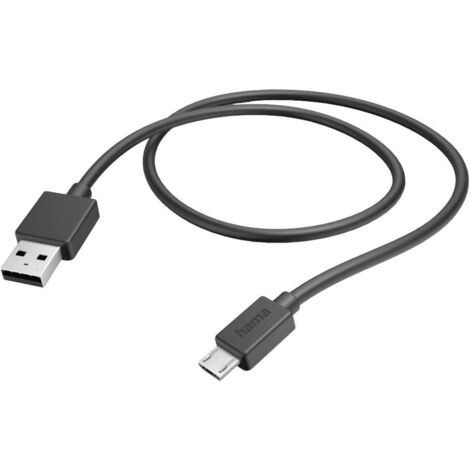 Hama Câble de charge USB USB 2.0 USB-A mâle, USB-Micro-B mâle 1.00 m noir 00201584