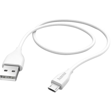 Hama Câble de charge USB USB 2.0 USB-A mâle, USB-Micro-B mâle 1.50 m blanc 00201587