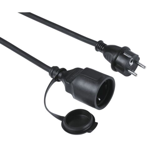 Hama Câble d'extension extérieur IP44 10 mètres noir