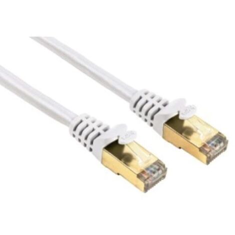 Hama Câble réseau Droit CAT5 RJ45 STP Blindé Blanc 3m