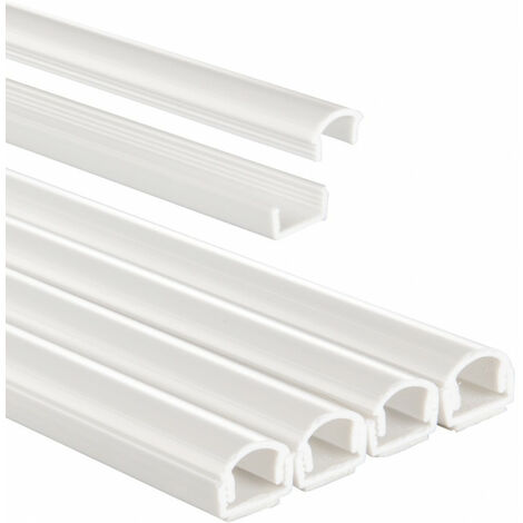 Hama Cache-câbles en PVC, Semi-circulaire, 100/0,6/0,7 cm, Blanc, 4 pces (20570)