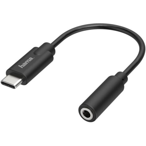 Hama Cavo adattatore USB Type C / presa jack 3.5 mm, 0,10 mt, nero