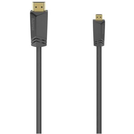 Hama Cavo HDMI M HDMI D micro M Hdmi High Speed with Ethernet 1 5 metri Ultra HD 4K connettori dorati