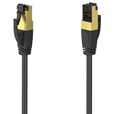 Hama Cavo rete Patch 8p8c M (RJ 45)/8p8c M (RJ 45), CAT 8, STP, connettori dorati, 40 Gbit/s, 1,5 metri, nero