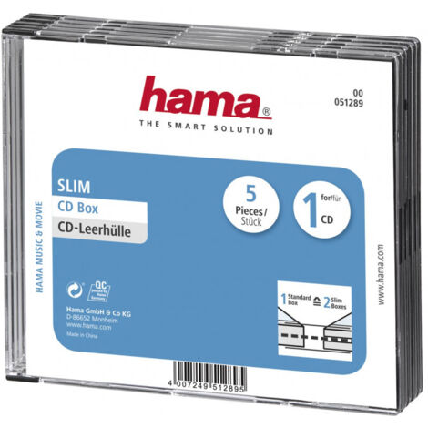 Hama CD Slim Jewel Case 1 Disks Transparent