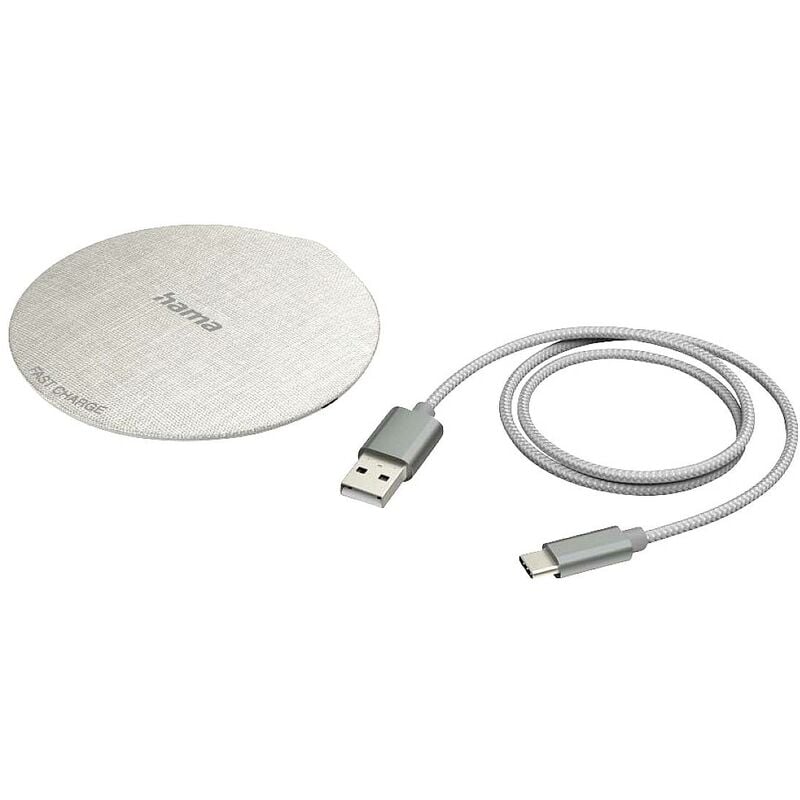 Hama - Chargeur à induction 2000 mA QI-FC10 Metal 00201679 Sorties standard Qi blanc crème X267792
