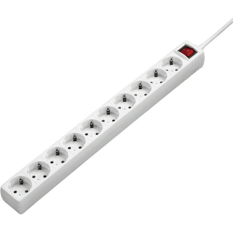 Hama Ciabatta elettrica a 10 prese con interruttore (3 m di lunghezza, max. 3500 W), presa multipla XXL, colore: bianco