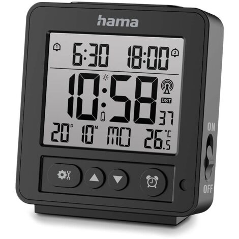 Hama Digitaler Funkwecker Rhodos LCD Noir