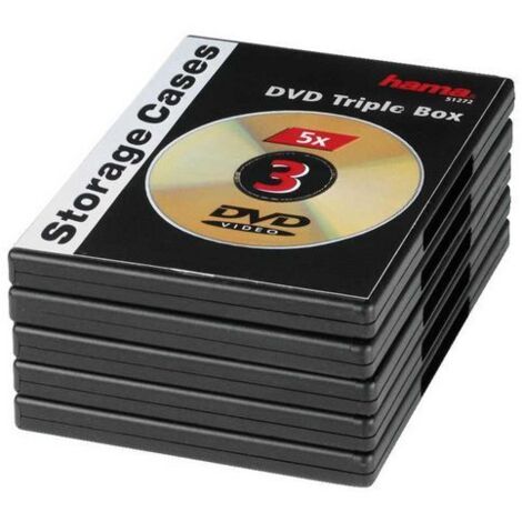 Hama DVD Triple Box, black, pack of 5