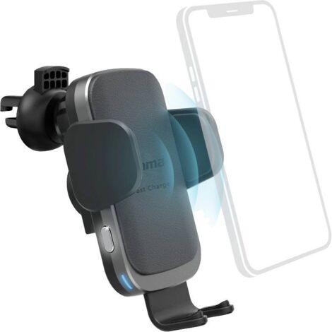 Hama FC10 Motion Chargeur sans fil 10 W raccordement magnétique Qi Wireless Charging noir, argent pour voiture avec support pour smartphone D049132