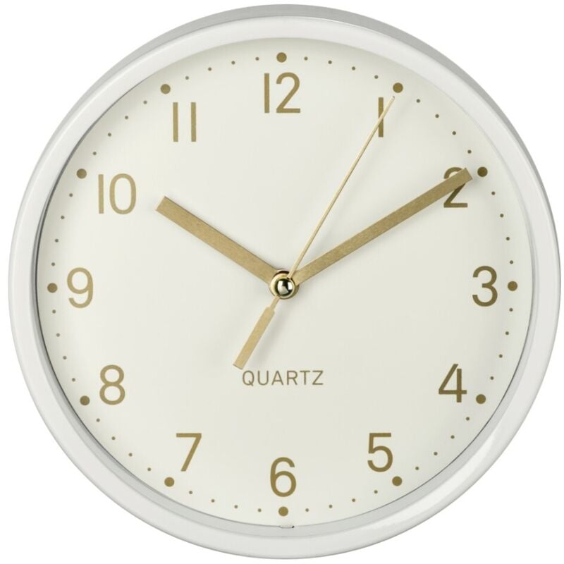 Horloge de table Hama dorée silencieuse blanche