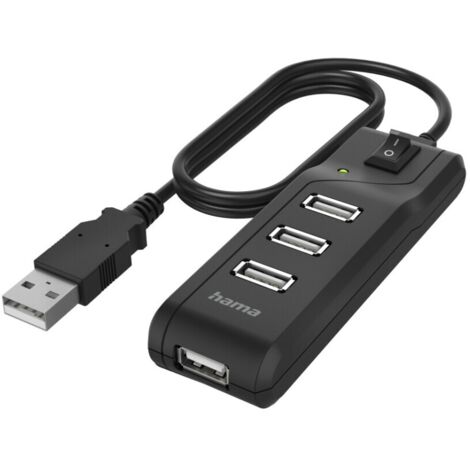 Hama hub usb a 20 switch 4x ports 480 mbits schwarz 4954