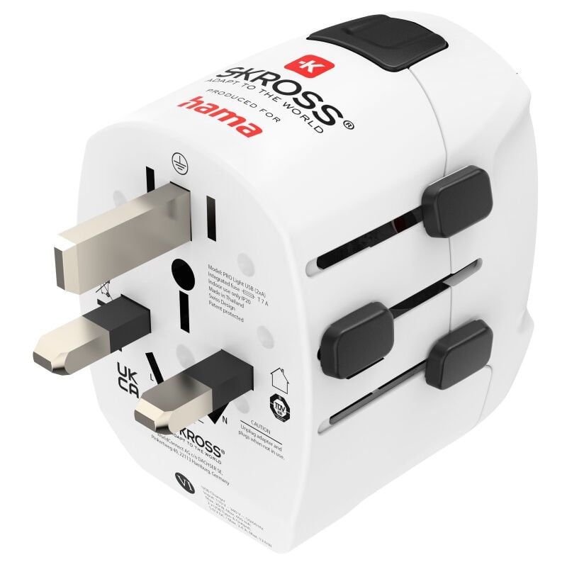 Kit ada. voy. inter. ''world travel pro light usb world'', 3 ples, 2 usb Hama