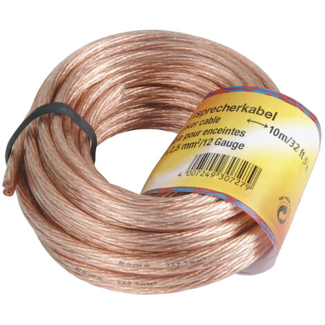 Hama Lautsprecherkabel 10m 2x 2,5mm Transparent Audio-Kabel