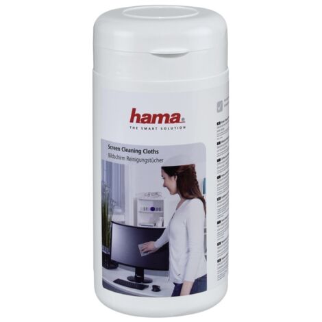 HAMA Lingettes de nettoyage pour écran, 100 pièces, en distributeur