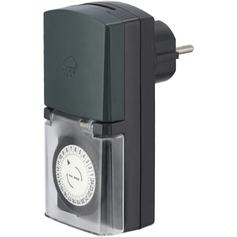 HAMA Minuterie mécanique "Mini", IP44, portée de 30m, noir/vert