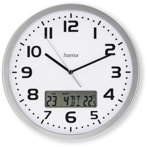 Hama Moorea Horloge murale argent 30 cm diamètre