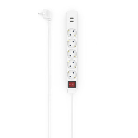 Hama Multipresa da Tavolo con Interruttore Bianco