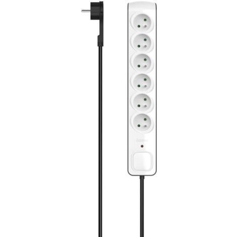 HAMA MULTIPRISE, 6 PRISES, PROT. CONTRE SURTENS., CONNECT. PLAT, 3M, NR/BLC P2223764