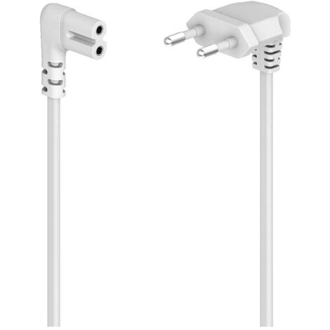 Hama Netzkabel câble d'alimentation 3 m blanc angulé