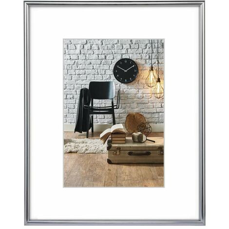 Hama Plastic Frame Sevilla, Silver Matt, 21 x 29,7 cm - picture frames (Silver Matt, 21 x 29,7 cm)
