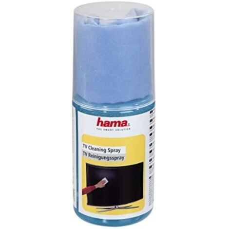 Hama  Spray de limpieza para pantallas de 200 ml y paño de microfibra 20x20 cm
