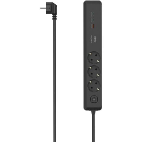 Hama Steckdosenleiste 3-fach USB-C/A 100W PD Schalter 1.4 m - Steckdosenleiste (00223192)