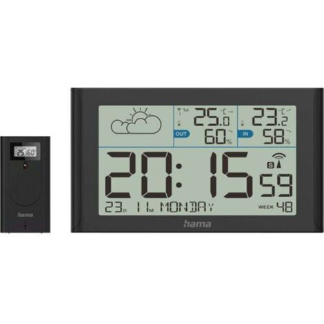 Hama Sylt Wetterstation schwarz mit externem Sensor