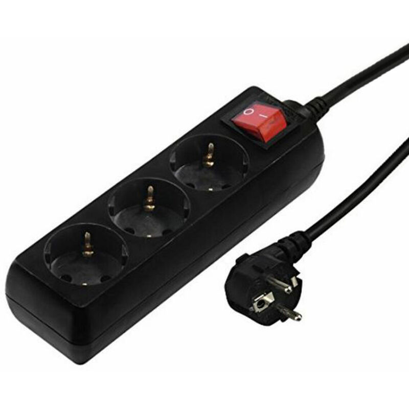 

Regleta Enchufes 3 Tomas con Interruptor 00030392 Negro - Hama Technics