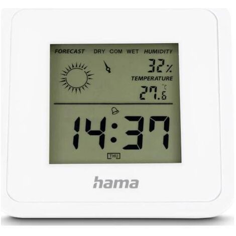 Hama Thermometer und Hygrometer "Borneo", digital, für innen, Weiß Thermo-hygromètre 00185891 W280813
