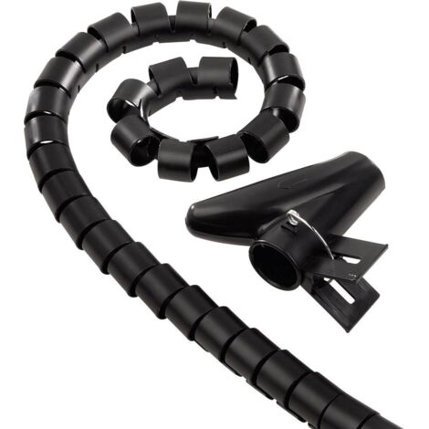 Hama Tube guide-câbles plastique noir flexible (Ø x L) 2.5 cm x 200 cm 1 pc(s) 00220998 Y142133