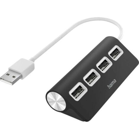 Hama USB-Hub 4 Ports noir pour connexion multiple USB