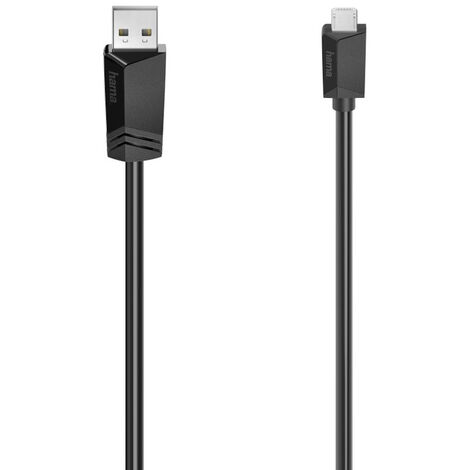 Hama USB-Kabel  USB 2.0 USB-Micro-B Stecker, USB-A Stecker 1.50 m Schwarz  00200608