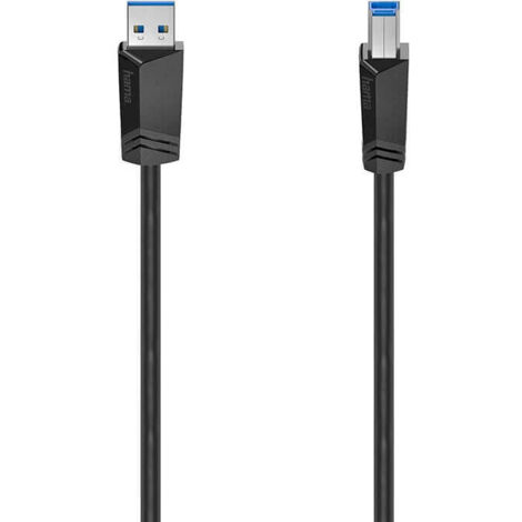 Hama USB-Kabel USB 3.2 Gen1 USB-A Stecker, USB-B Stecker 1.50 m Schwarz 00200625