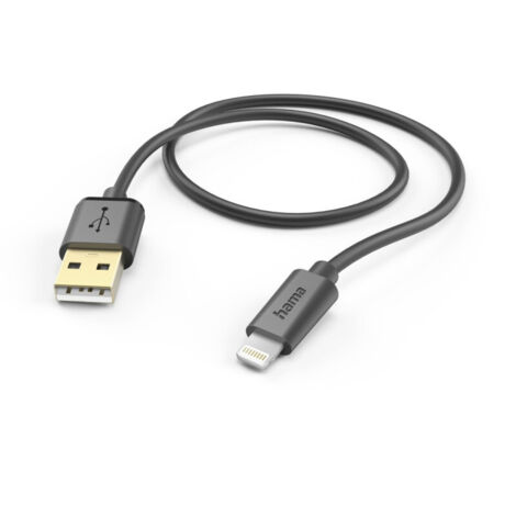 Hama USB-Ladekabel  USB 2.0 Apple Lightning Stecker, USB-A Stecker 1.50 m Schwarz  00201580