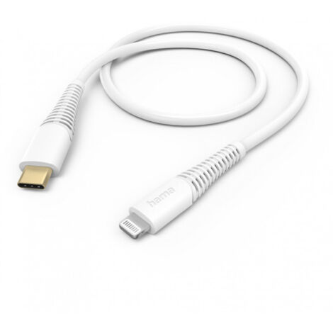 Hama USB-Ladekabel  USB 2.0 Apple Lightning Stecker, USB-C® Stecker 1.50 m Weiß  00201603