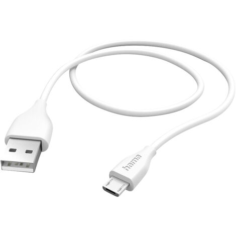 Hama USB-Ladekabel USB 2.0 USB-A Stecker, USB-Micro-B Stecker 1.50 m Weiß 00201587