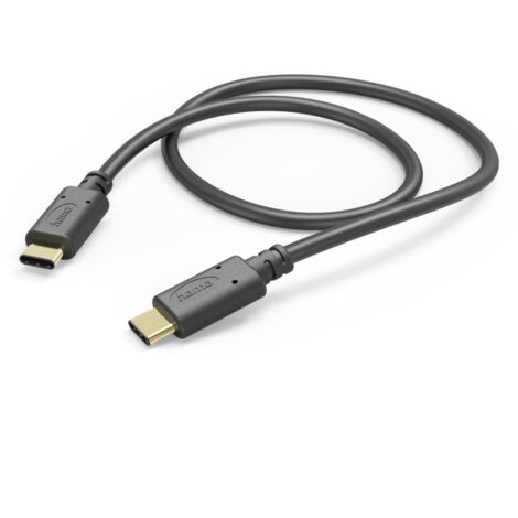 Hama USB-Ladekabel  USB 2.0 USB-C® Stecker, USB-C® Stecker 1.00 m Schwarz  00201589