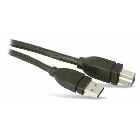 HAMA USB3.0 Anschlusskabel, A/B, 5 m, schwarz
