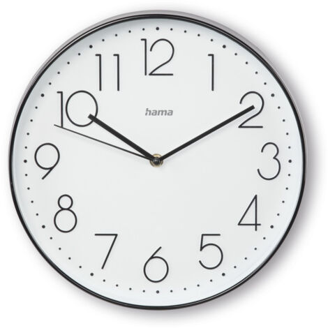 Hama Wanduhr Korsika Horloge Murale Silencieuse 30 cm Noir Blanc