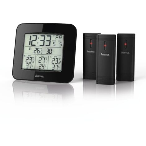 Hama wetterstation ews trio 3x sensor schwarz 4