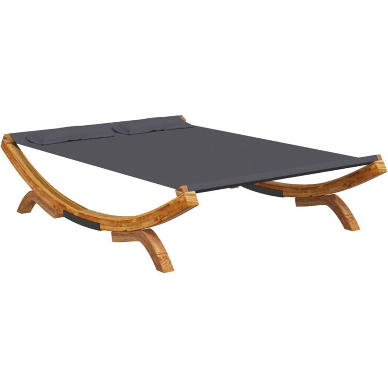 Vidaxl - Lit de repos extérieur 165x188,5x46 cm Bois courbé Anthracite