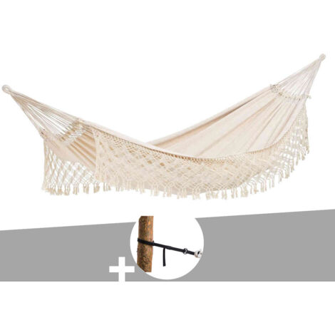 Hamac 2 places Rio écru + Kit attaches T-Strap - Amazonas