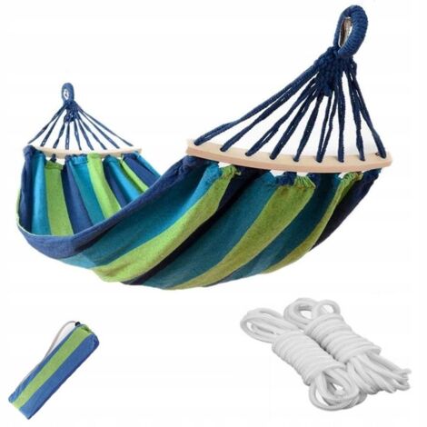 Hamac à barres WAREZ nuances de bleu 220 kg 220 x 150