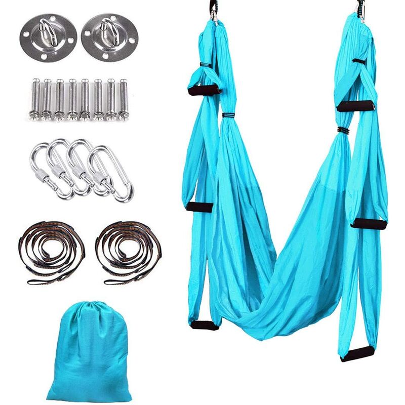 Hamac Aérien De Yoga丨Balançoire Yoga Inversion Hamac丨Hamac de Yoga de Danse Aérienne Balançoire Tissu Stretch Durable - Yoga Hamac en Nylon Taffetas