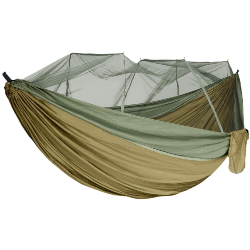 Hamac avec filet anti-moustiquaire, 260 x 140 cm, charge maximale de 300 lb, ultra léger et robuste, hamac portable double nylon, hamac d'extérieur