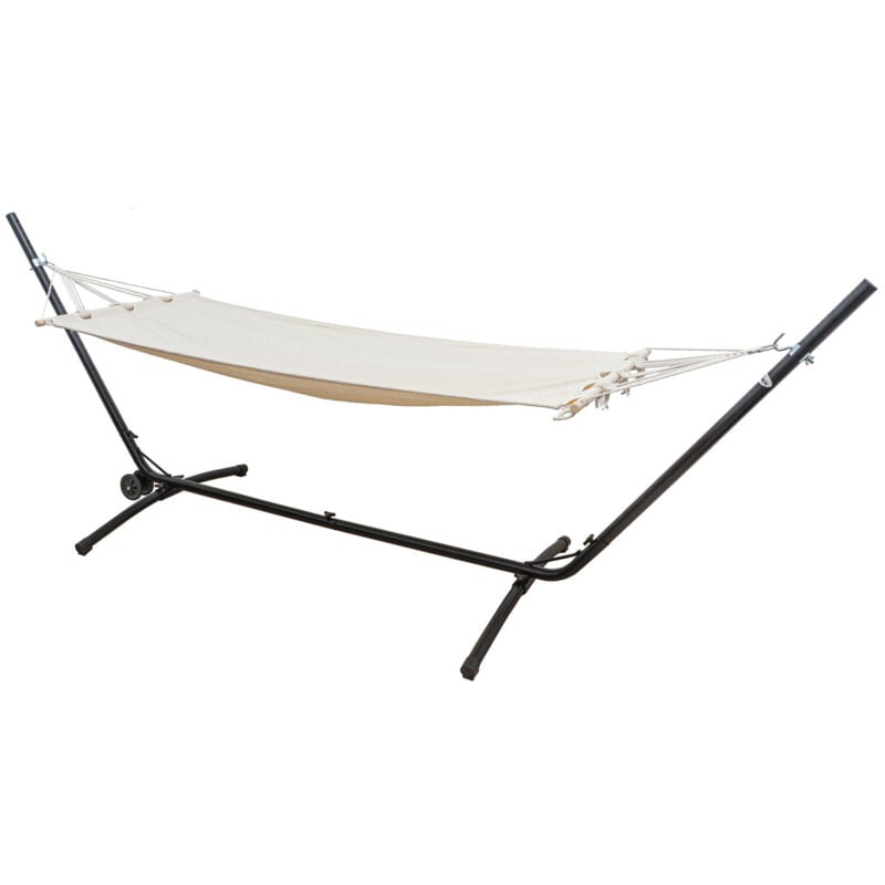Hamac avec Support 1 Personne Ajustable - 335cm Support Hamac Acier avec Roues
