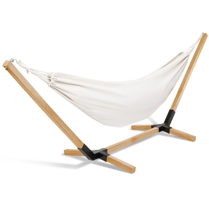 Hamac avec support bois et toile écrue tahiti